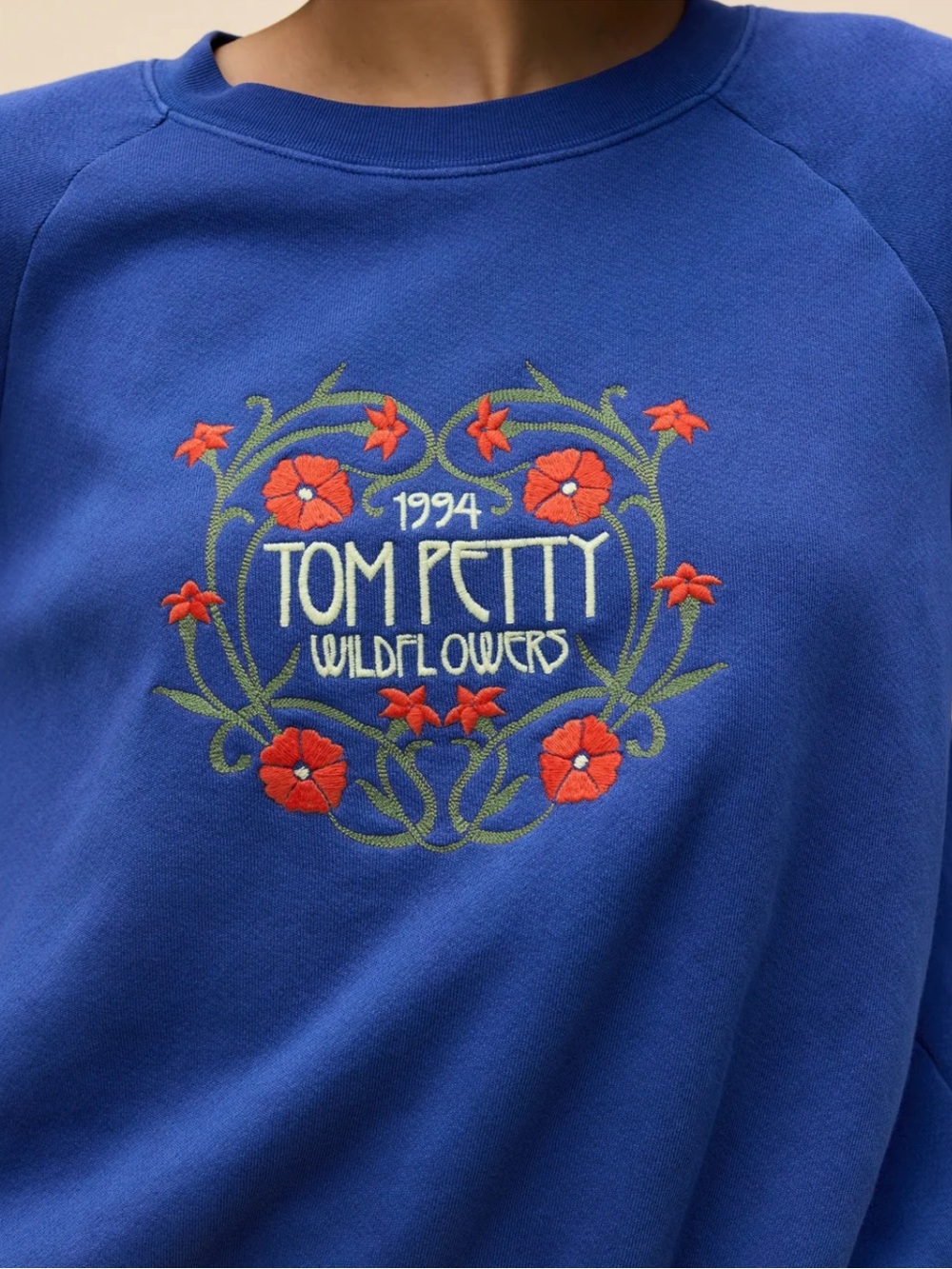 Tom Petty Wildflowers Shrunken Raglan Sweatshirt